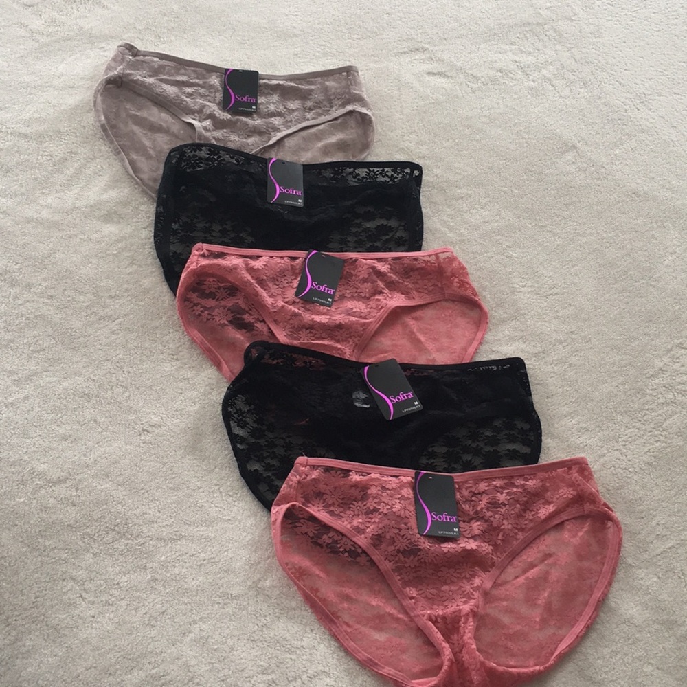Lot of 5 NWT Sofra lace undies/panties size medium